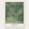 Houston, Arkansas map print, the full design