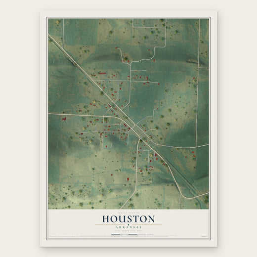 Houston, Arkansas map print, the full design