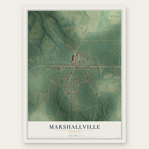 Marshallville, Georgia map print, the full design