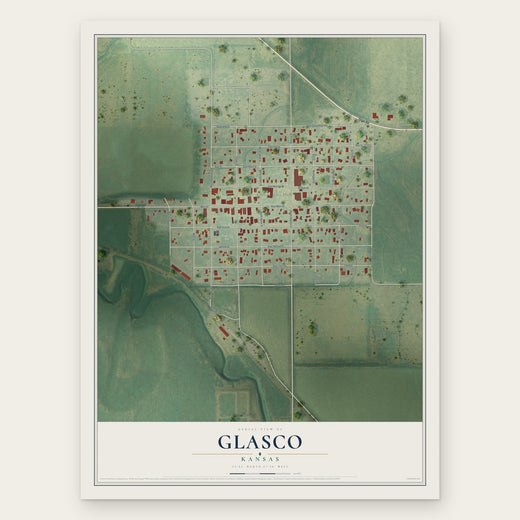 Glasco, Kansas map print, the full design