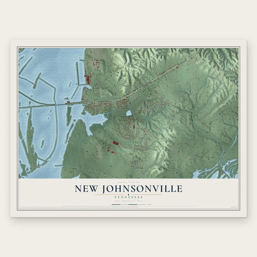 New Johnsonville, Tennessee map print, the full design
