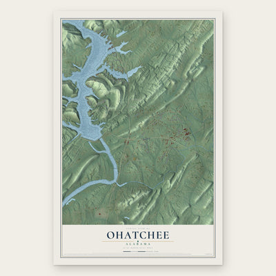 Ohatchee, Alabama map print, the full design