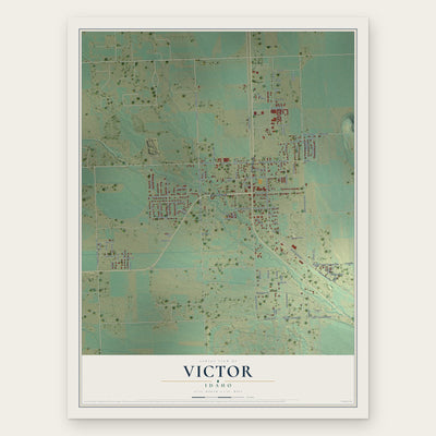 Victor, Idaho map print, the full design
