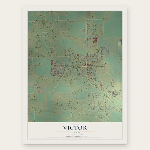 Victor, Idaho map print, the full design