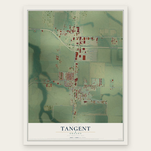 Tangent, Oregon map print, the full design