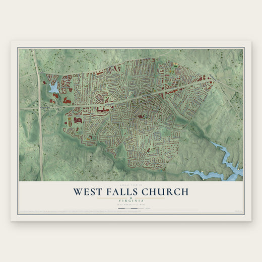 West Falls Church, Virginia map print, the full design