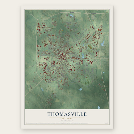 Thomasville, Georgia map print, the full design
