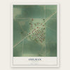 Ohlman, Illinois map print, the full design