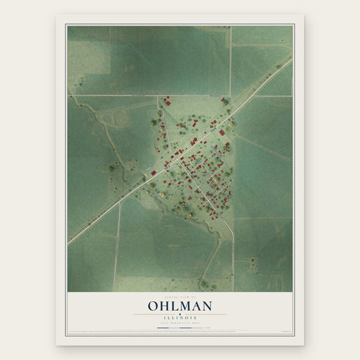 Ohlman, Illinois map print, the full design