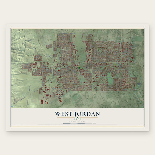 West Jordan, Utah map print, the full design