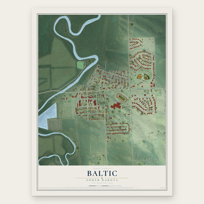 Baltic, South Dakota map print, the full design