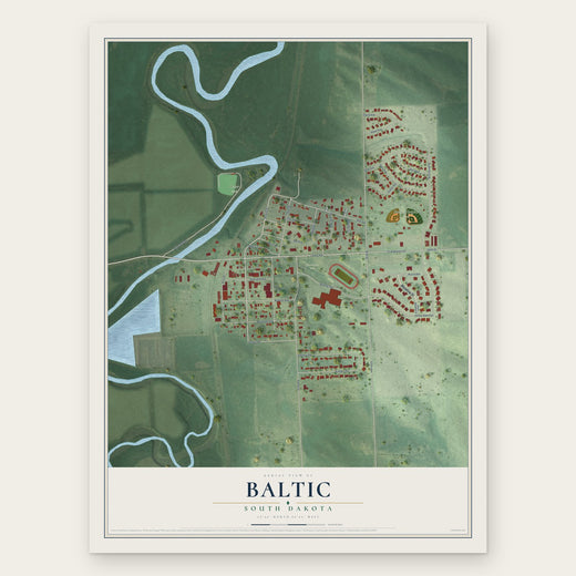 Baltic, South Dakota map print, the full design