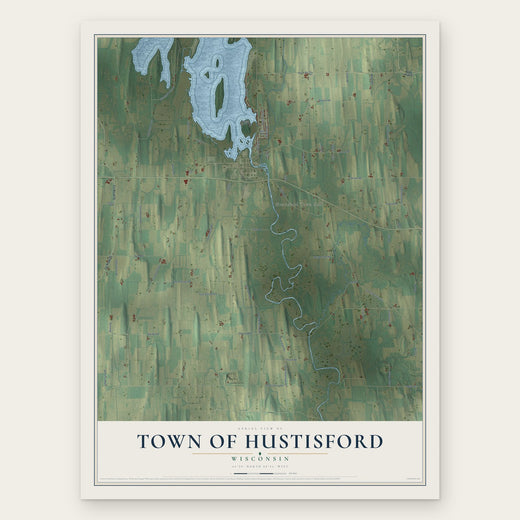 Town of Hustisford, Wisconsin map print, the full design