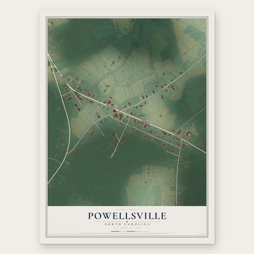 Powellsville, North Carolina map print, the full design