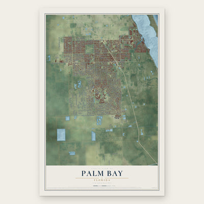Palm Bay, Florida map print, the full design