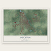 Decatur, Indiana map print, the full design