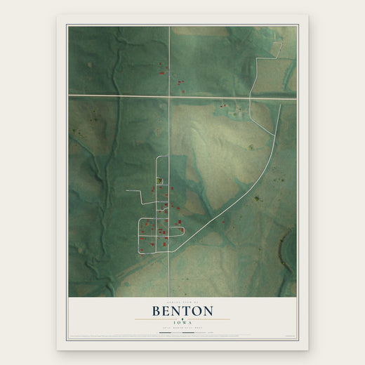 Benton, Iowa map print, the full design