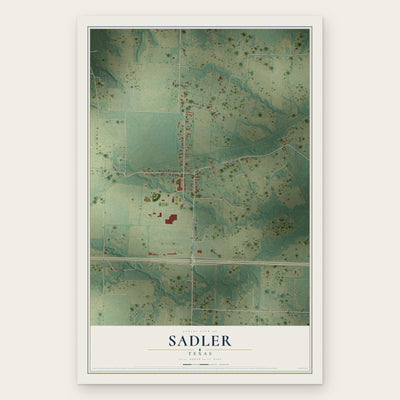 Sadler, Texas map print, the full design