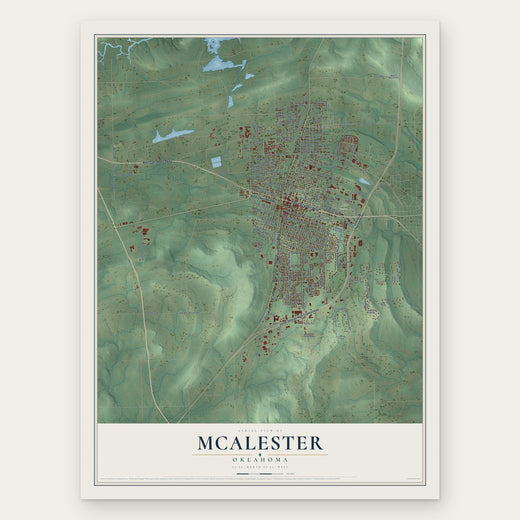 McAlester, Oklahoma map print, the full design