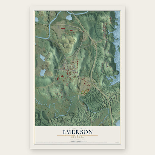 Emerson, Georgia map print, the full design