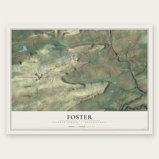 Foster, Luzerne County, Pennsylvania map print, the full design