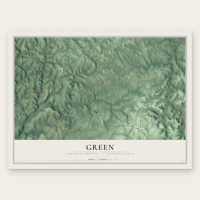 Green, Indiana County, Pennsylvania map print, the full design