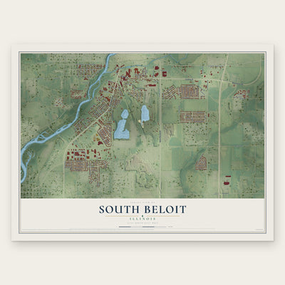 South Beloit, Illinois map print, the full design