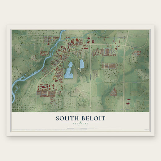 South Beloit, Illinois map print, the full design