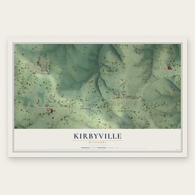 Kirbyville, Missouri map print, the full design