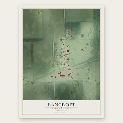 Bancroft, South Dakota map print, the full design