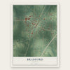 Bradford, Arkansas map print, the full design