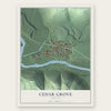 Cedar Grove, Indiana map print, the full design