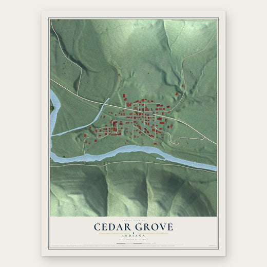 Cedar Grove, Indiana map print, the full design