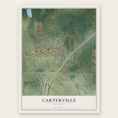 Carterville, Missouri map print, the full design