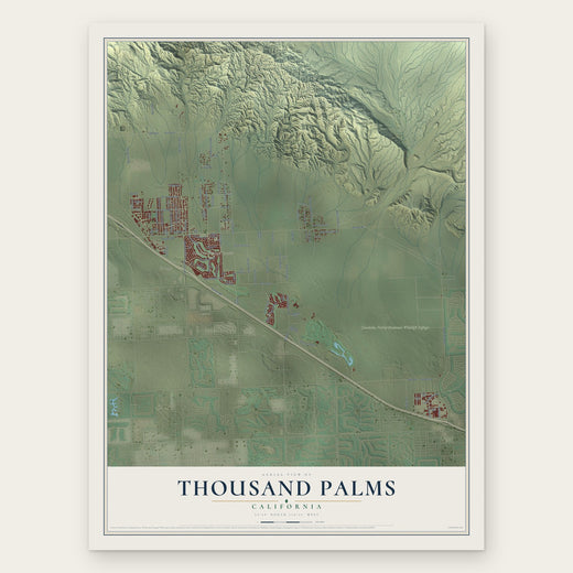 Thousand Palms, California map print, the full design