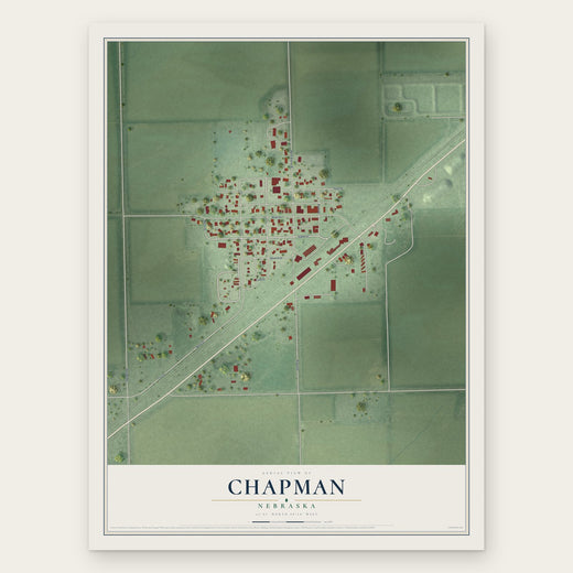 Chapman, Nebraska map print, the full design