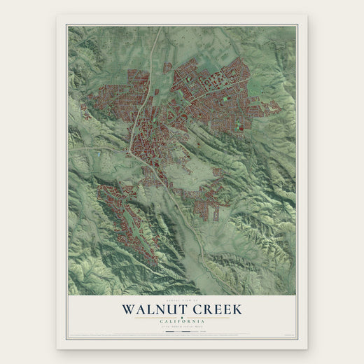 Walnut Creek, California map print, the full design