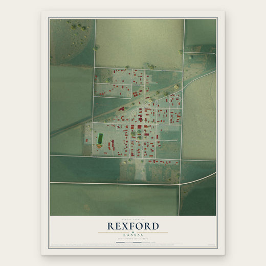 Rexford, Kansas map print, the full design