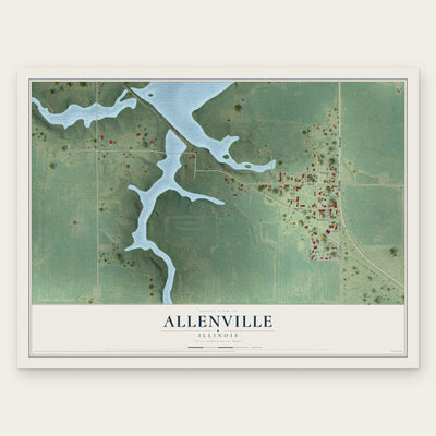 Allenville, Illinois map print, the full design