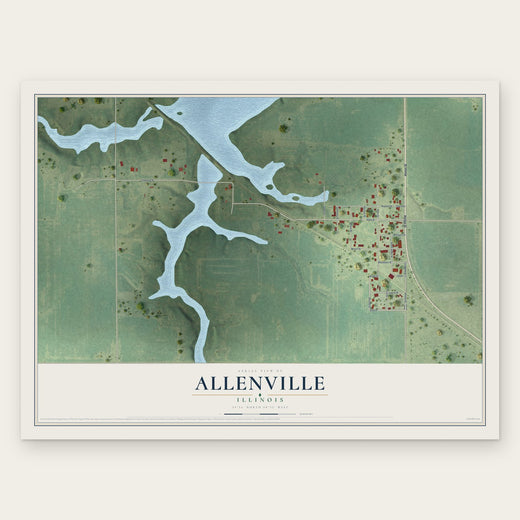 Allenville, Illinois map print, the full design