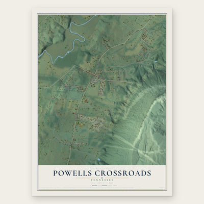 Powells Crossroads, Tennessee map print, the full design