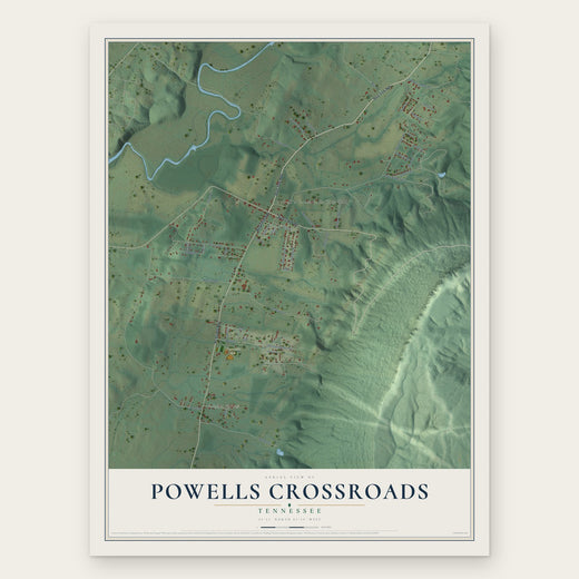 Powells Crossroads, Tennessee map print, the full design