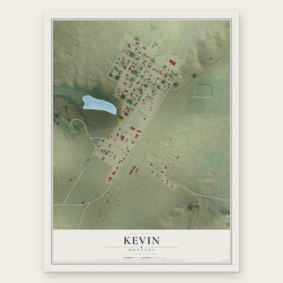 Kevin, Montana map print, the full design