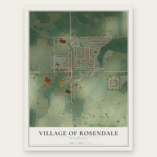 Rosendale, Wisconsin map print, the full design