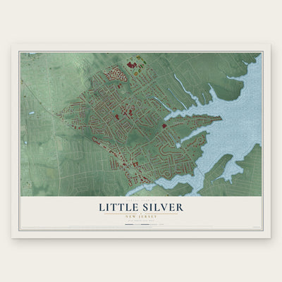 Little Silver, New Jersey map print, the full design