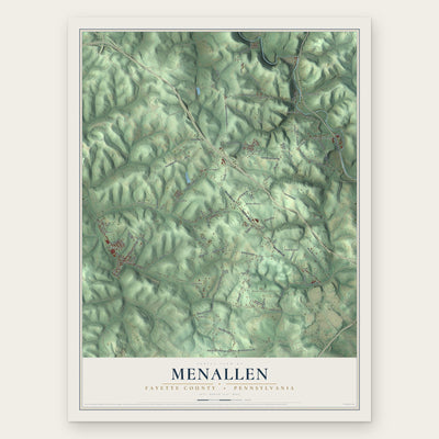 Menallen, Fayette County, Pennsylvania map print, the full design