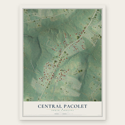 Central Pacolet, South Carolina map print, the full design