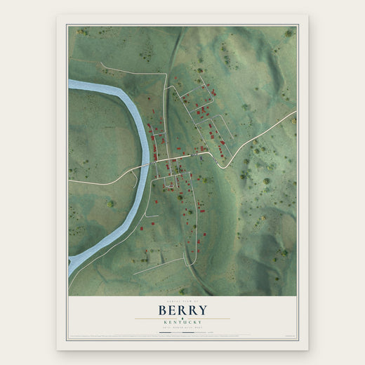 Berry, Kentucky map print, the full design