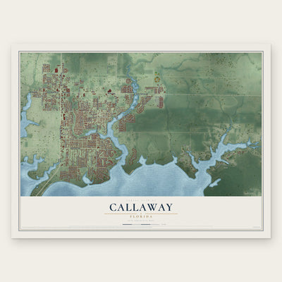 Callaway, Florida map print, the full design