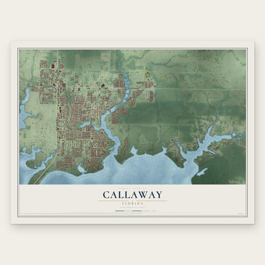 Callaway, Florida map print, the full design